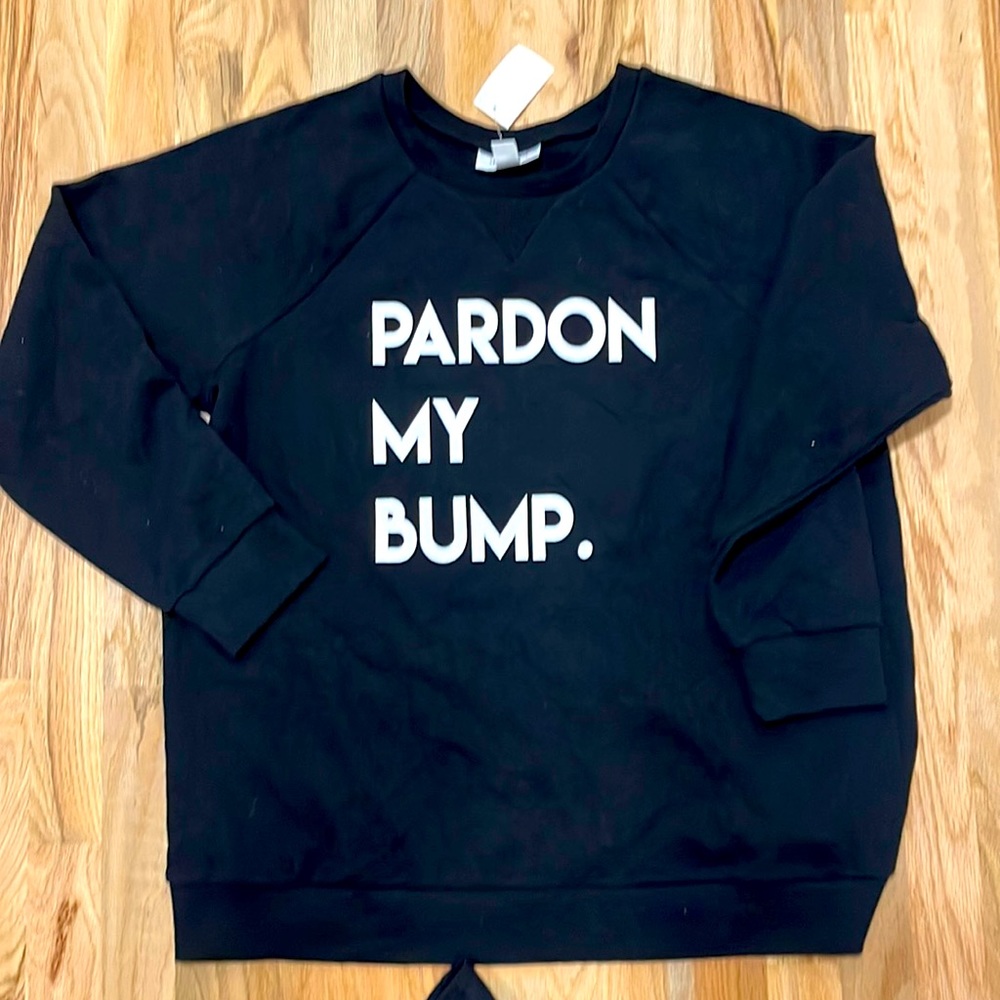 NWT Pardon my bump motherhood maternity sweatshirt size large